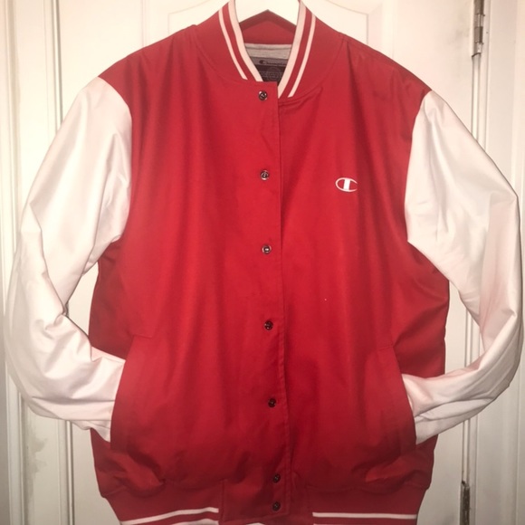 champion jacket mens red
